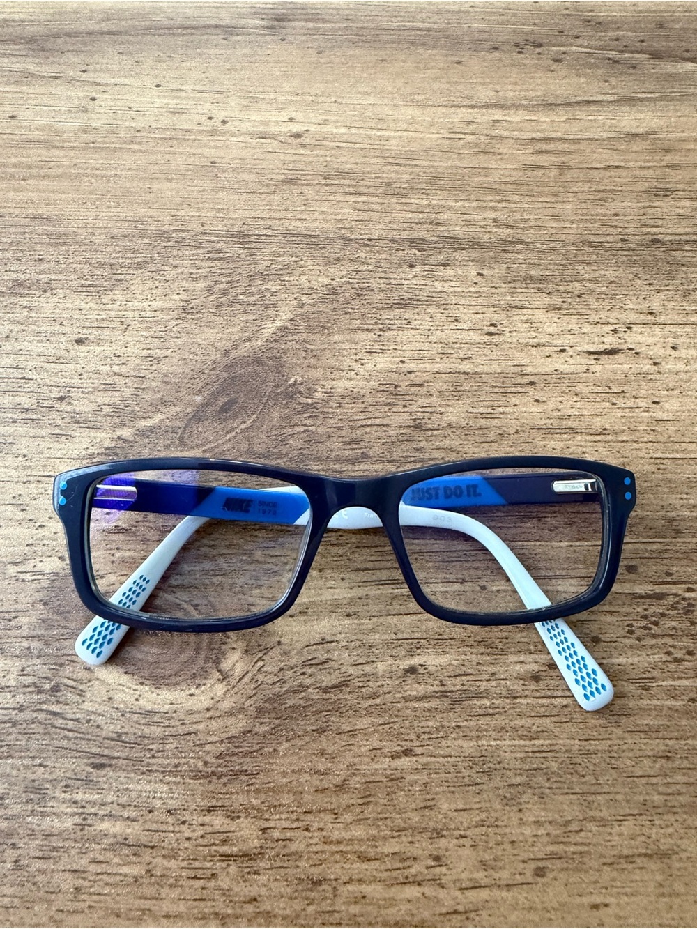 Nike 5537 411 Kids Eyeglasses Frames Navy Blue Grey 47-16-130 Rectangle Full Rim